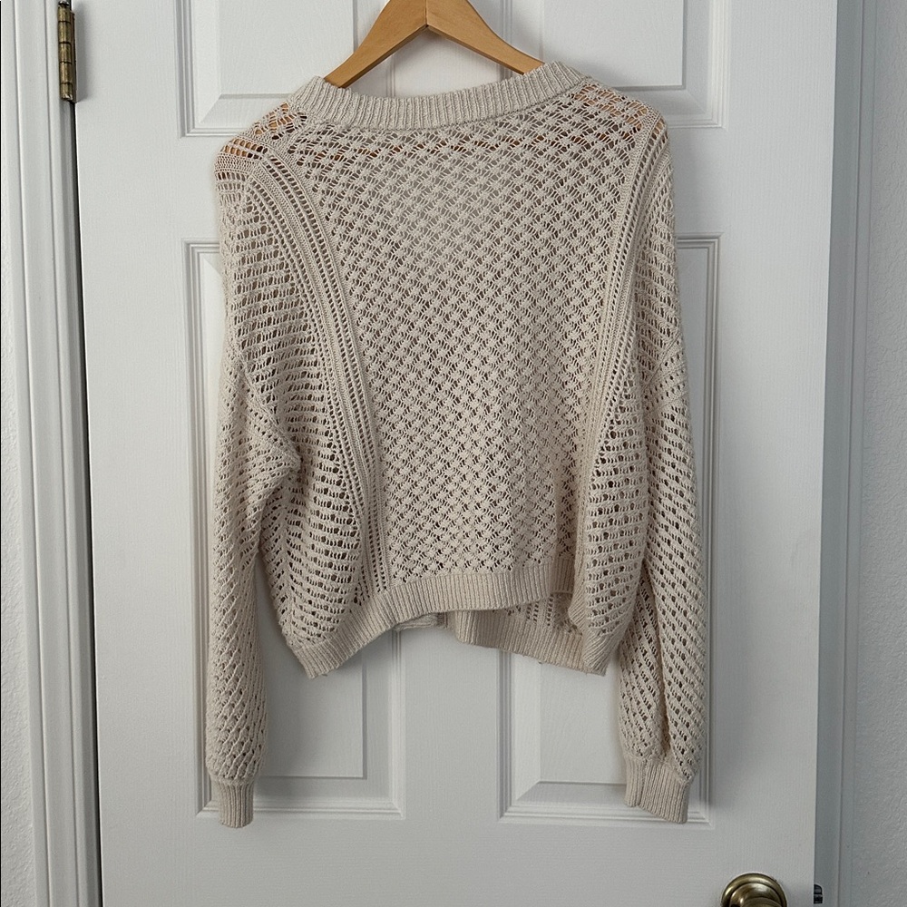 Women's Cream Knit Cardigan Sweater - Picture 2 of 2